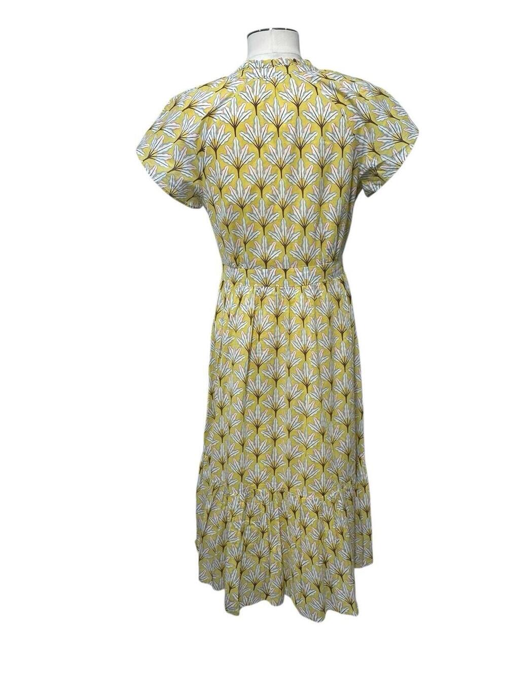 Boden Women's Boden Bernadette Cotton Midi Dress 6P Yellow Pockets Dr1 - Picture 3 of 9